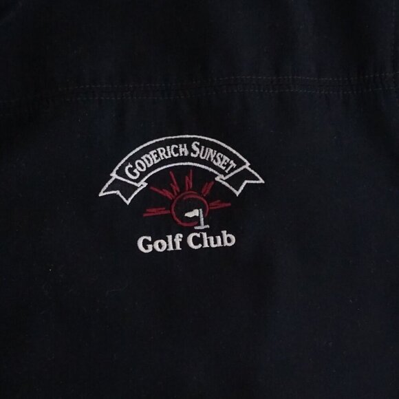 Vintage 90s Antigua Black Goderich Sunset Golf Club Zip Up Windbreaker Jacket XL - Picture 9 of 10